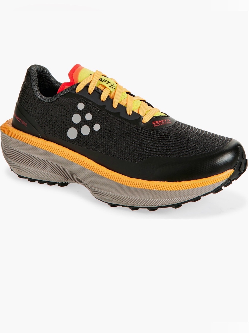 New Craft Endurance men’s black orange trail running shoes sz 10